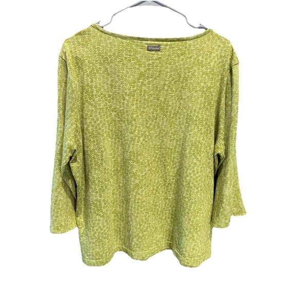 Women's Green 3/4 Sleeve Columbia XL Pattern Top - Picture 5 of 7